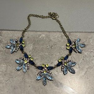 Gorgeous Colourful Tri-Petal Bejeweled Statement Necklace